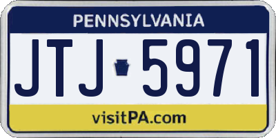 PA license plate JTJ5971