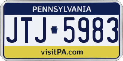 PA license plate JTJ5983