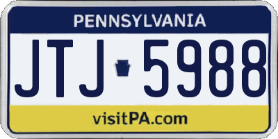 PA license plate JTJ5988