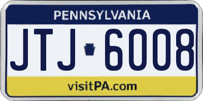 PA license plate JTJ6008