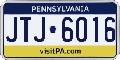 PA license plate JTJ6016