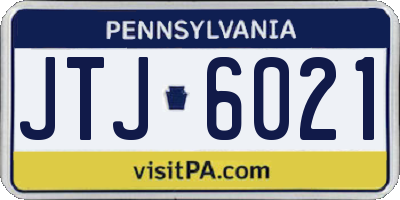 PA license plate JTJ6021