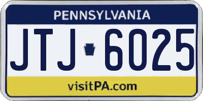 PA license plate JTJ6025