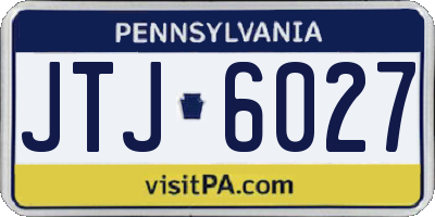 PA license plate JTJ6027
