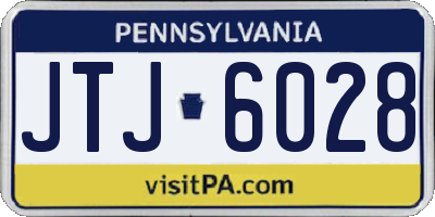 PA license plate JTJ6028