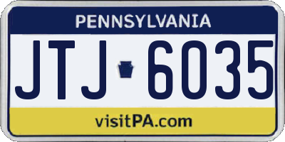 PA license plate JTJ6035