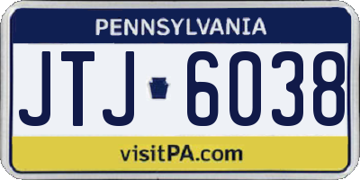 PA license plate JTJ6038