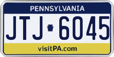 PA license plate JTJ6045