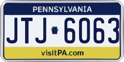 PA license plate JTJ6063