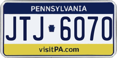PA license plate JTJ6070