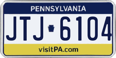 PA license plate JTJ6104