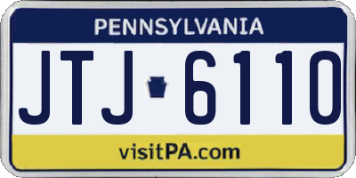 PA license plate JTJ6110