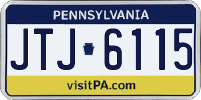 PA license plate JTJ6115