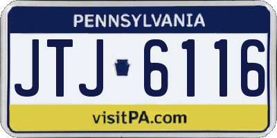 PA license plate JTJ6116
