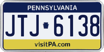 PA license plate JTJ6138