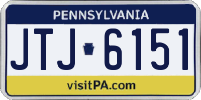 PA license plate JTJ6151