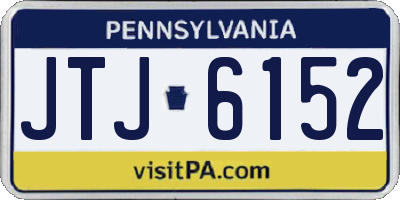 PA license plate JTJ6152