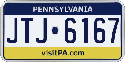 PA license plate JTJ6167