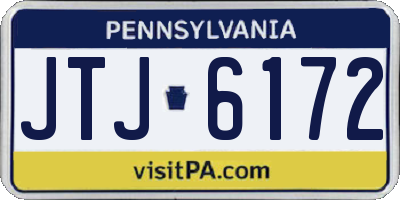PA license plate JTJ6172