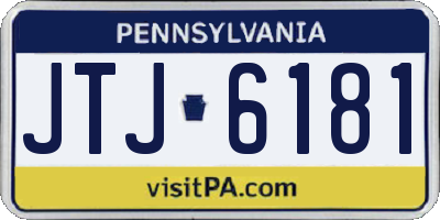 PA license plate JTJ6181