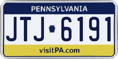PA license plate JTJ6191