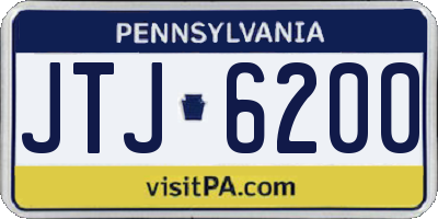 PA license plate JTJ6200