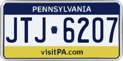 PA license plate JTJ6207