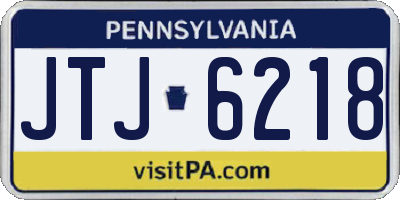 PA license plate JTJ6218
