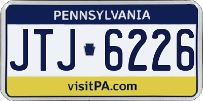 PA license plate JTJ6226