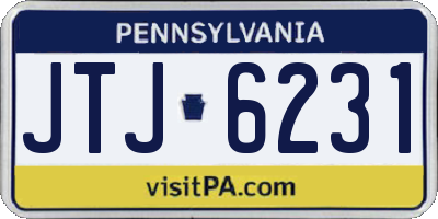 PA license plate JTJ6231