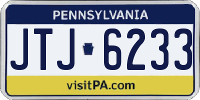 PA license plate JTJ6233
