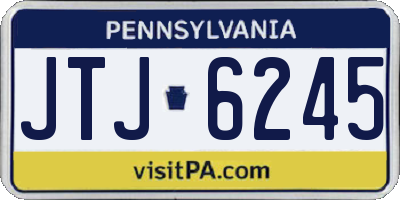 PA license plate JTJ6245