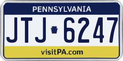 PA license plate JTJ6247