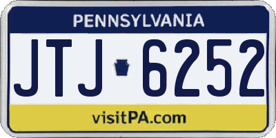 PA license plate JTJ6252