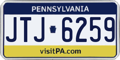 PA license plate JTJ6259