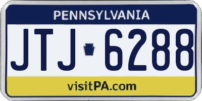 PA license plate JTJ6288