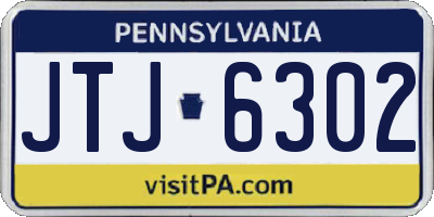 PA license plate JTJ6302