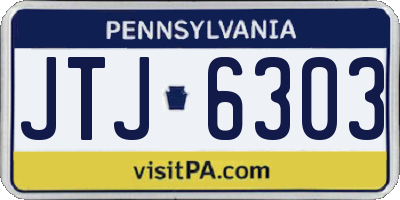 PA license plate JTJ6303