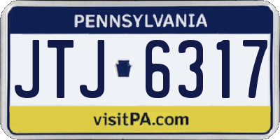 PA license plate JTJ6317