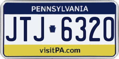 PA license plate JTJ6320