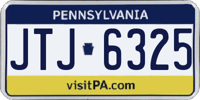 PA license plate JTJ6325