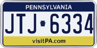 PA license plate JTJ6334