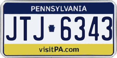 PA license plate JTJ6343