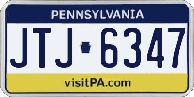 PA license plate JTJ6347
