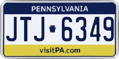 PA license plate JTJ6349