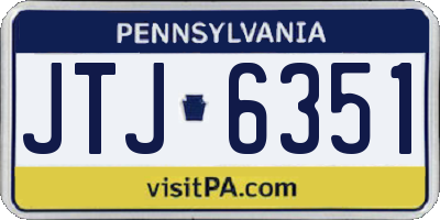 PA license plate JTJ6351