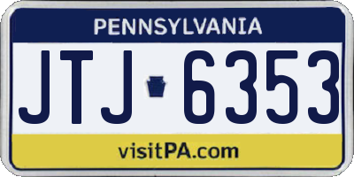 PA license plate JTJ6353