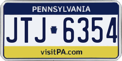 PA license plate JTJ6354