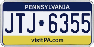 PA license plate JTJ6355