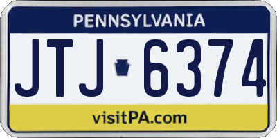 PA license plate JTJ6374